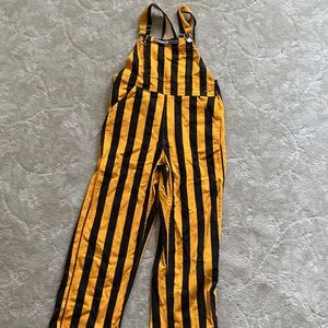 Striped Yellow and Black Kids' Game Bibs Overalls
